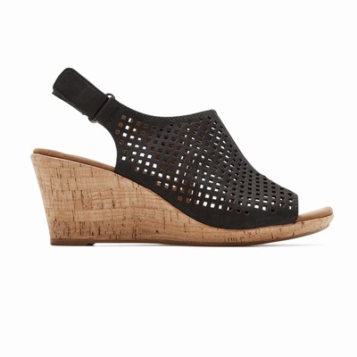 Rockport Briah Perf Sling Wedges Damen Schwarz MSW-236904